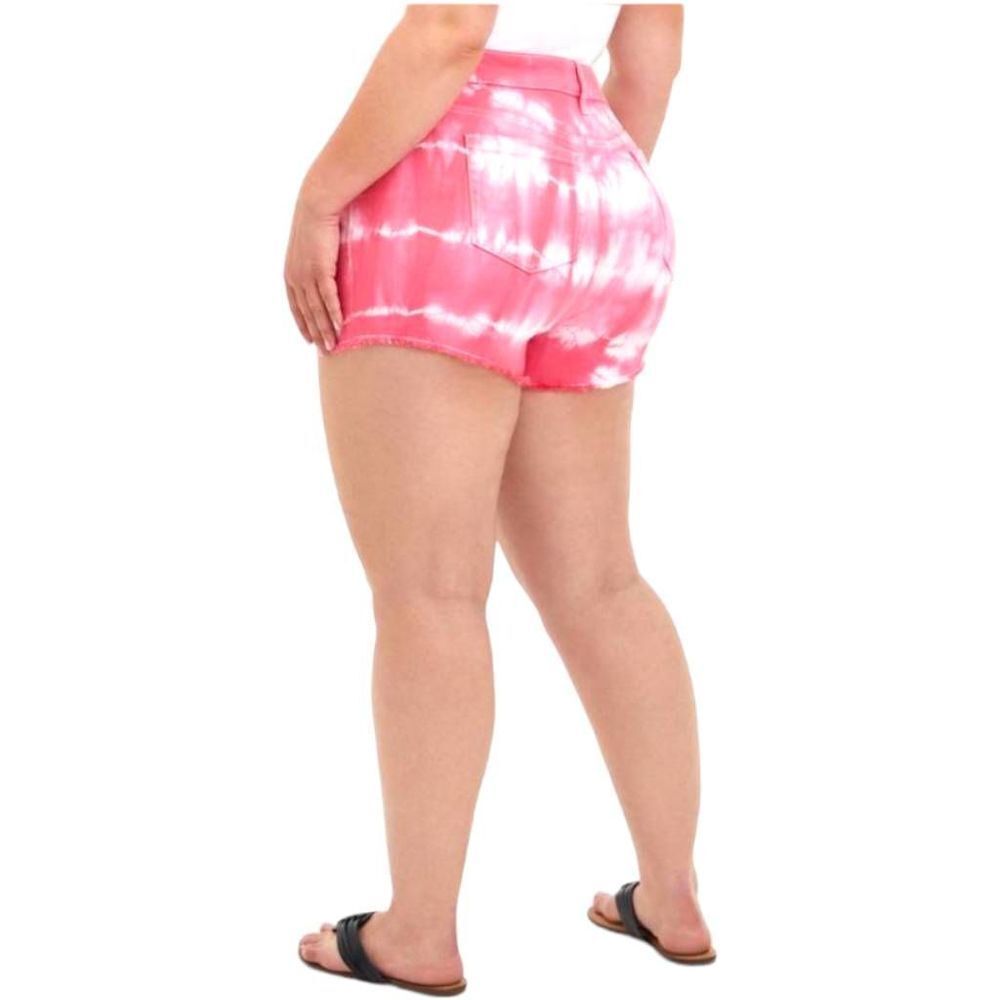 TORRIDย NEW Plus Size Vintage Stretch Pink & White Tie Dye Miniโlength Short. - Picture 8 of 15